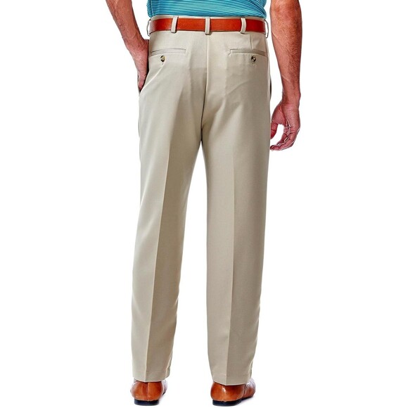 Haggar Men's Cool 18 Hidden Expandable Waist Pleat Front Pant 34 x 31 New - Picture 3 of 3